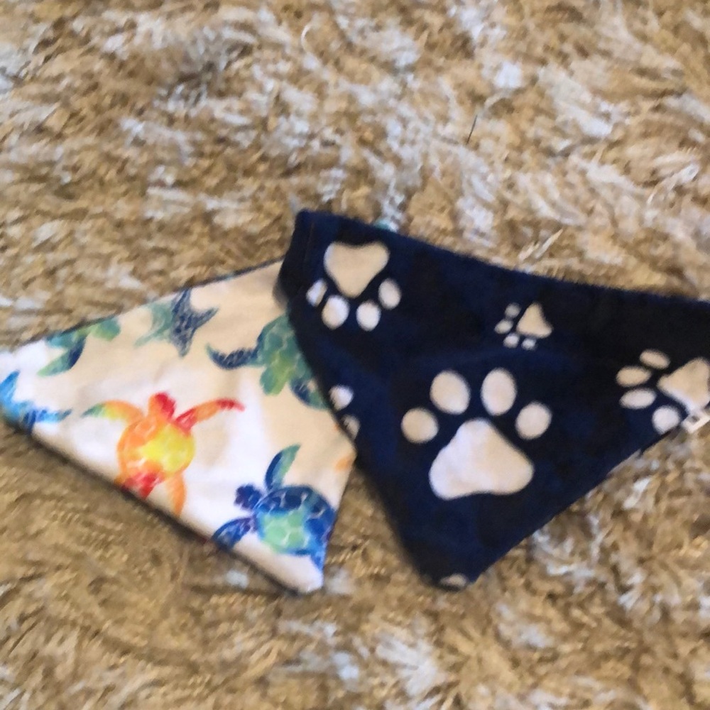 Two medium dog bandannas- Minky